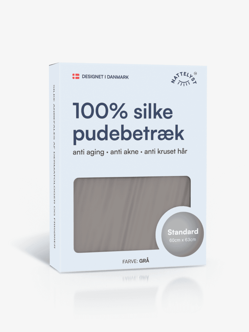 100% Mulberry Silke Pudebetræk (OEKO-TEX) Lysegrå