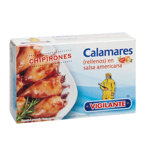 Calamares rellenos en salsa Americana