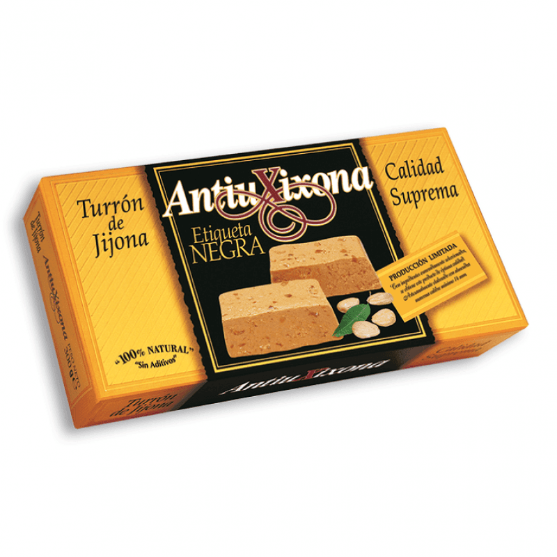 Turrón Jijona Antiu Xixona etiqueta negra