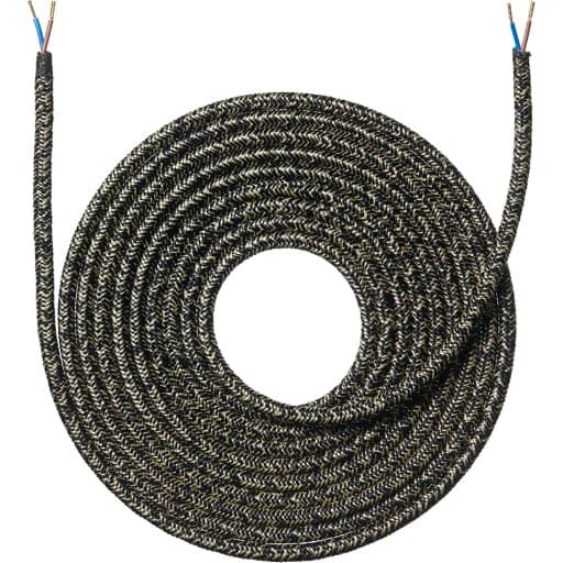 Nielsen Light stofledning, 2x0,75 mm², 4 meter, meleret sort