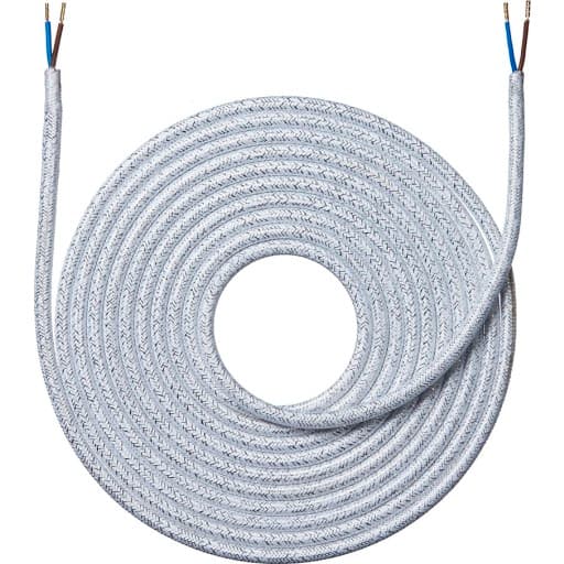 Nielsen Light stofledning, 2x0,75 mm², 4 meter, shiny hvid