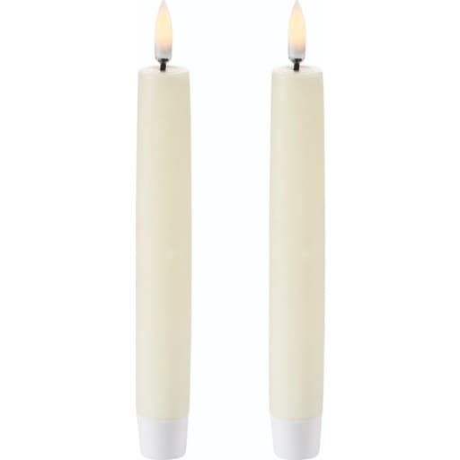 6 stk Uyuni LED kronelys, batteri, råhvid