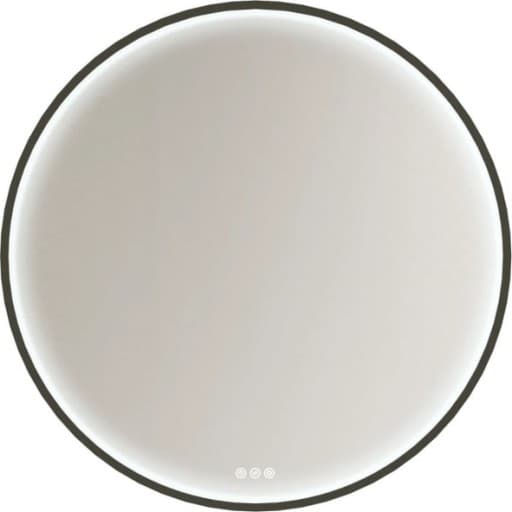 Dansani You Moon spejl med lys, sort, Ø75 cm
