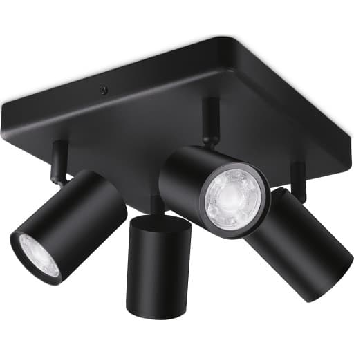 Wiz Imageo rund spotlampe, farveskift + hvid, sort