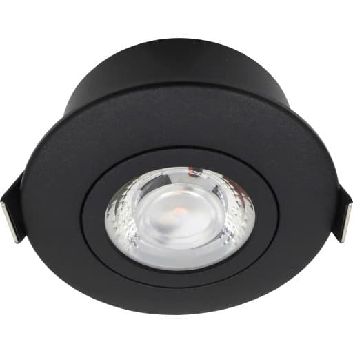 Nordtronic Low Profile Flexible indbygningsspot, Ø7,5 cm, sort, 2700K