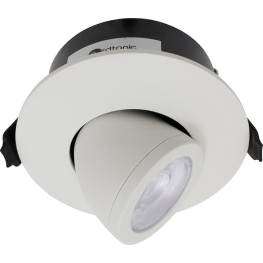 Nordtronic Low Profile Flexible indbygningsspot, kip, Ø7,5 cm, hvid, Ø3000K