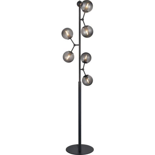 Halo Design Atom gulvlampe, røgfarvet
