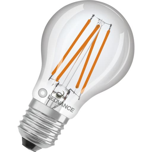 Ledvance E27 standardpære med skumringssensor, 2700K, 7,3W