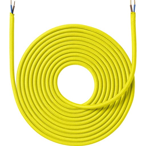 Nielsen Light stofledning, 2x0,75 mm², 4 meter, gul