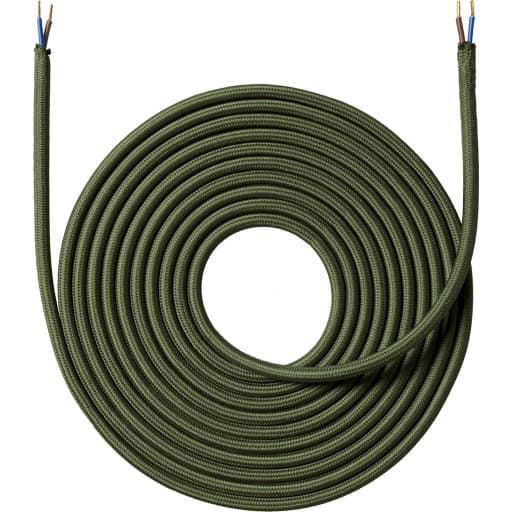 Nielsen Light stofledning, 2x0,75 mm², 4 meter, kaki grøn