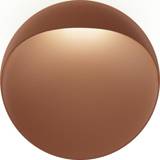 Louis Poulsen Flindt udendørs væglampe, 3000K, corten, Ø20 cm