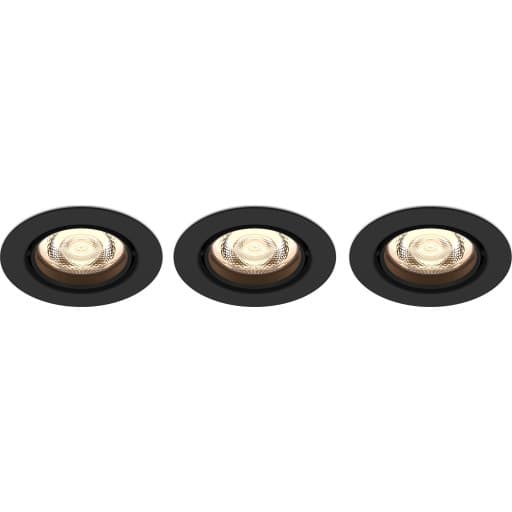 Philips myLiving Impala indbygningsspot, sort, 3-pak