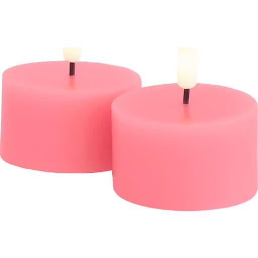 10 stk Sirius Sille LED fyrfadslys, batteri, rosa