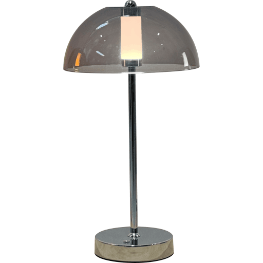 Veli Line Shade genopladelig bordlampe, røgfarvet