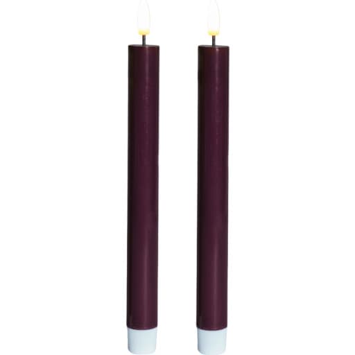 Sirius Sille LED kronelys, batteri, bordeaux, 2-pak