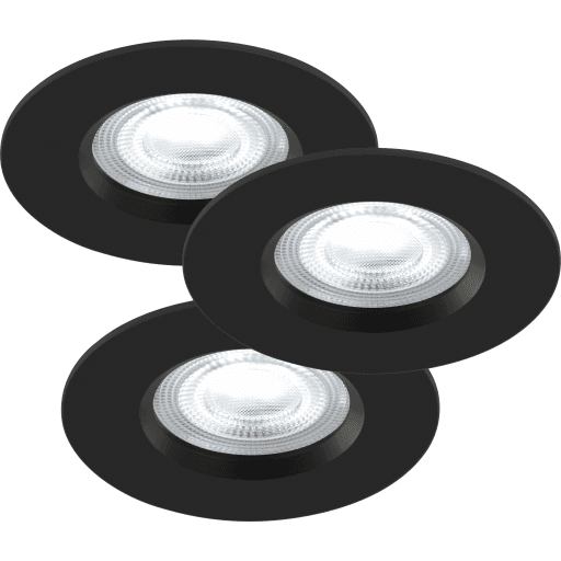 Nordlux Smart Don indbygningsspot, sort, 3-pak