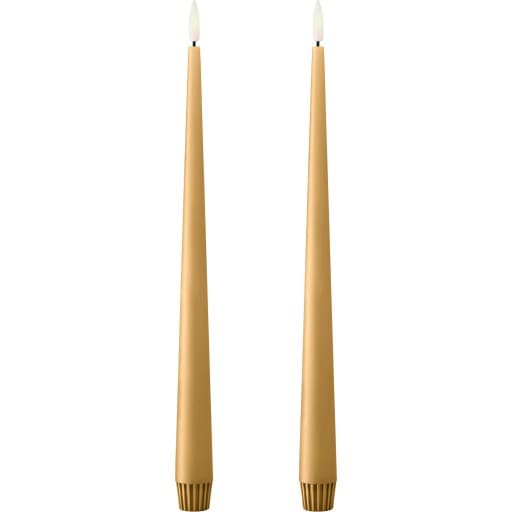 Ester & Erik LED kronelys, 30 cm, karry gul, 2-pak