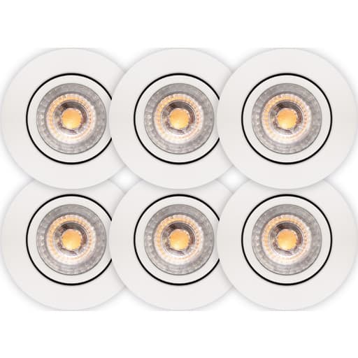 Scan Products Luna Low Profile indbygningsspot, mat hvid, 3000K, 6 st