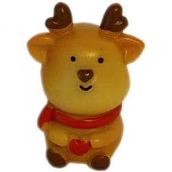 Jule Minifigur 3,5 Cm - Siddende Rensdyr Med HalstørklØÂ¦de - Dekoration